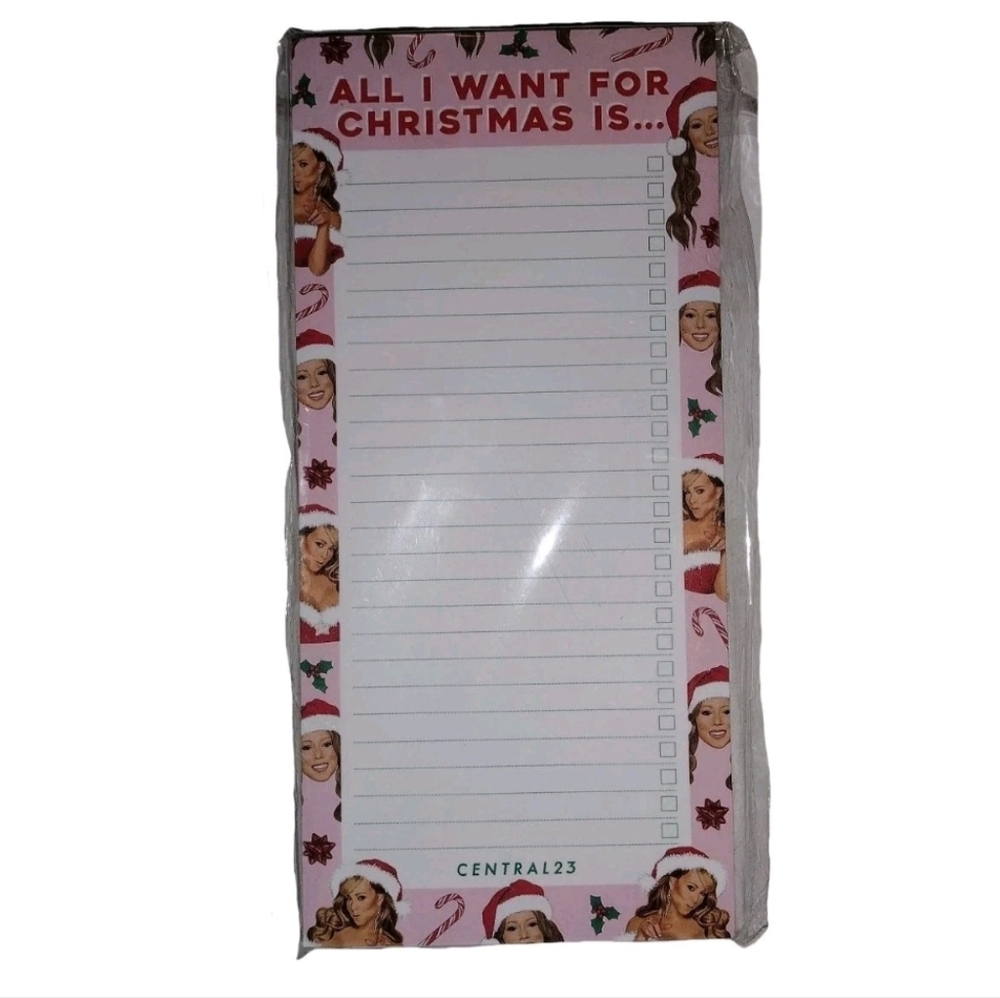 New Central 23 Mariah Carey All I Want for Christmas Is Note Pad List Stationary